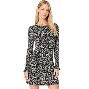 NWT Free People Black Floral SAY HELLO Mini Dress, Size XS  $108